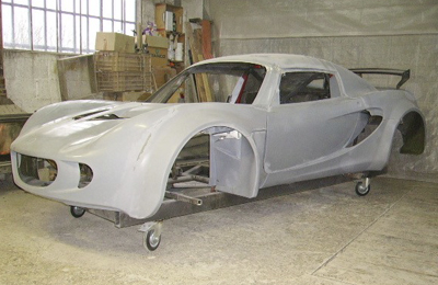 Fibreglass body shell Lotus Exige tubular chassis